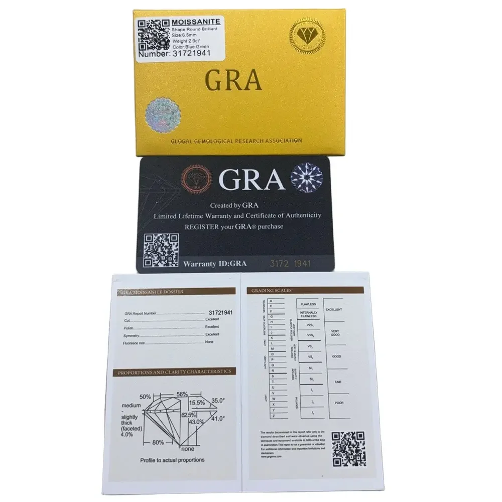 Moissanite 2CTW over 925 Sterling silver studs earrings - Picture 5 of 5